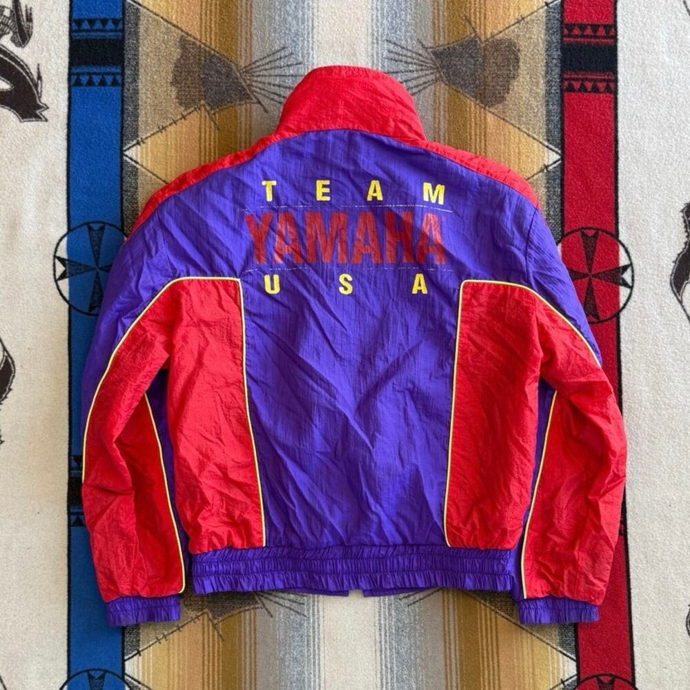 Vintage 90s Yamaha Team USA Full Zip Windbreaker Jacket Mens Size Medium - Picture 2 of 10